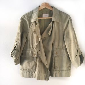 LOFT boxy linen-blend jacket